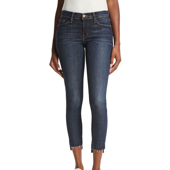 Frame Denim Pants - Frame Le High Straight' High Rise Staggered Hem